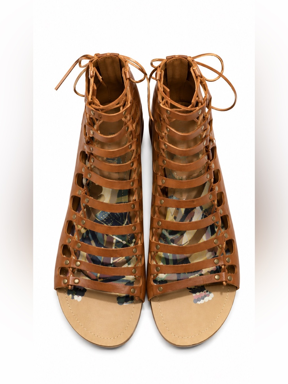 DV by Dolce Vita Women's Brown Lace-Up Gladiator Sandals